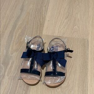 Jacadi Navy Blue Kids Sandals with Bow